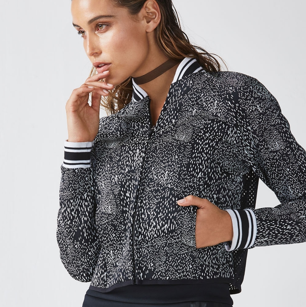 Fabletics Tia Bomber Mesh Jacket Size Medium - image 1